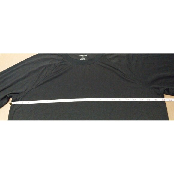 Tek Gear Mens XXL Black Long Sleeve Thermal Shirt Lightweight Pullover Side Vent - Picture 4 of 10